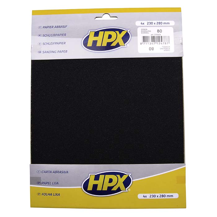 HPX, Sandpaper p80 - 4 pcs.
