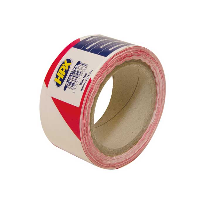 HPX, Warning Tape White/Red 50mm x 100m