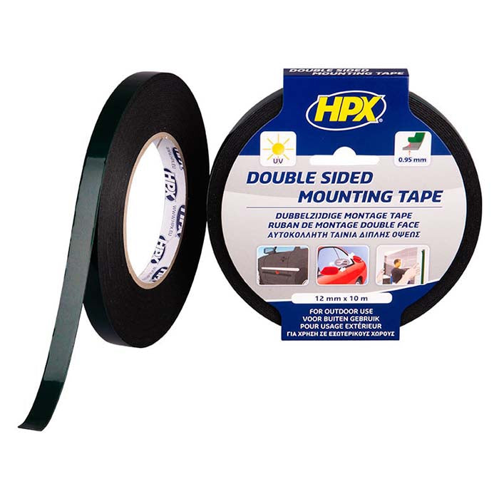 HPX, Doppelklebe Tape Schwarz, 12mm x 10m