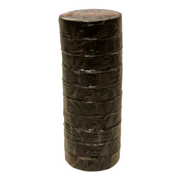 HPX, 10 Pcs Insulation Tape Black 19mm x 33m