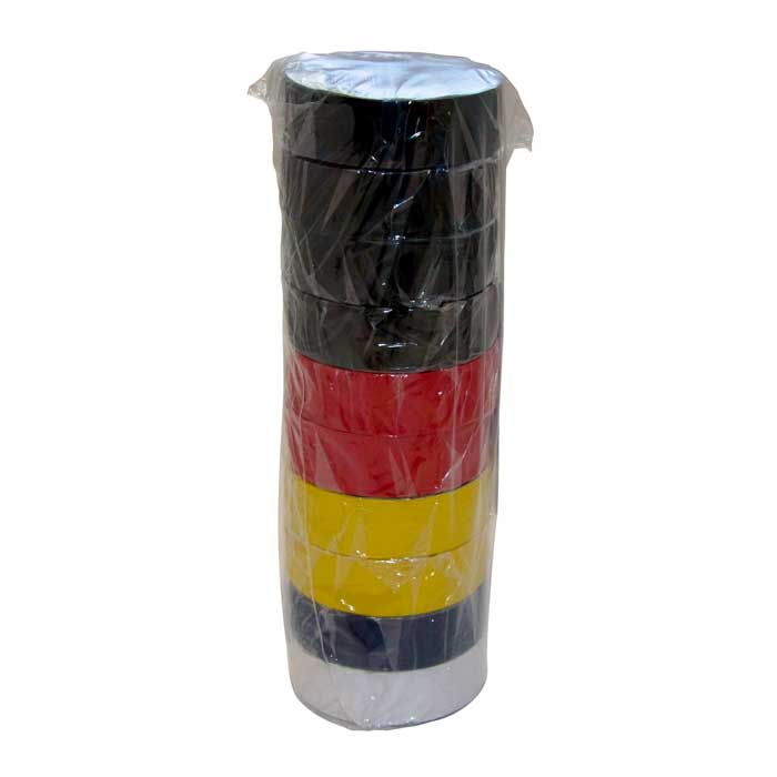 HPX, 10 Pcs Insulation Tape Color Mix 19mmx10m