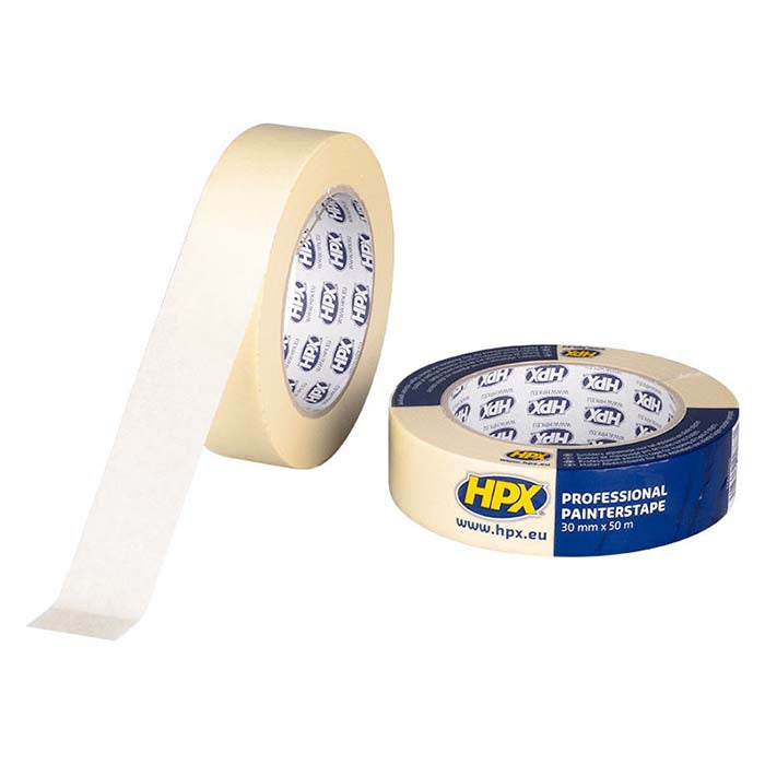 HPX, Masking Tape Up To 60 Degrees, Cream, 30mm x 50m