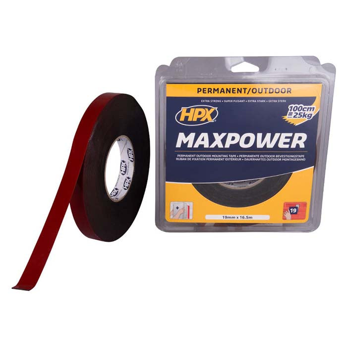 HPX, Max Power Monteringsband Svart, 19mm x 16,5m