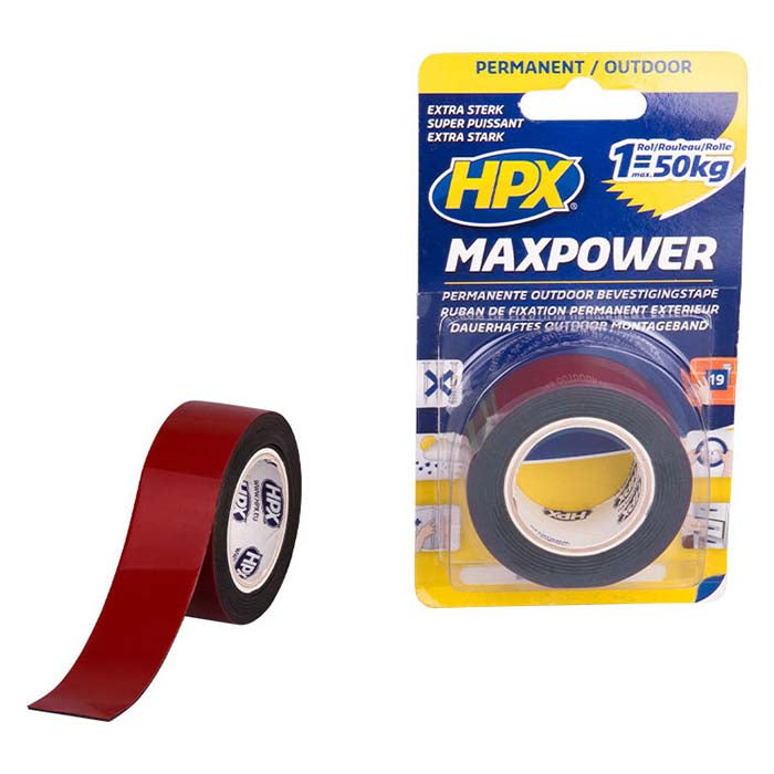 HPX, Max Power Mounting Tape Black, 25mm x 1.5m