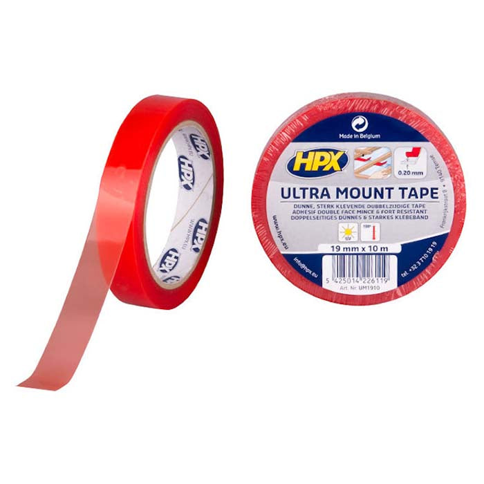 HPX, Ruban Adhésif Double Face Transparent, 19mm x 10m