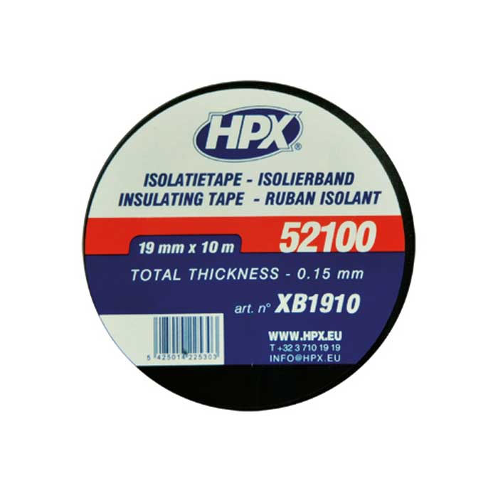 HPX, Ruban isolant Lux Noir 1 pièce 19mm x 10m