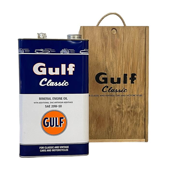 Gulf, Classic 20w-50, 5 litrů v dřevěné krabici