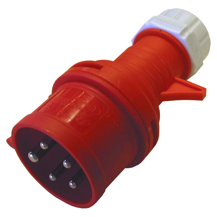 Elworks, Spina Cee 16/400v ip44. Rossa