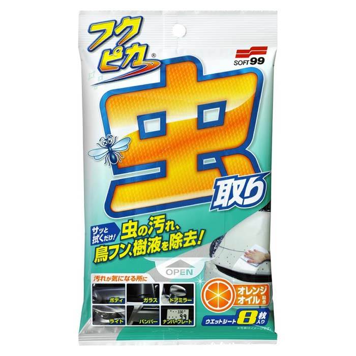 Soft99, Fukupika Bugs & Droppings Removal Wipes Strong