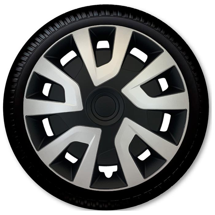 Coverline, 16" Revo Van Argento/nero Set di coprimozzi