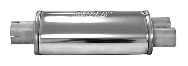 Simons, Oválný Nerezový Tlumič. 2,5" 1x63,5 -2x50,8mm